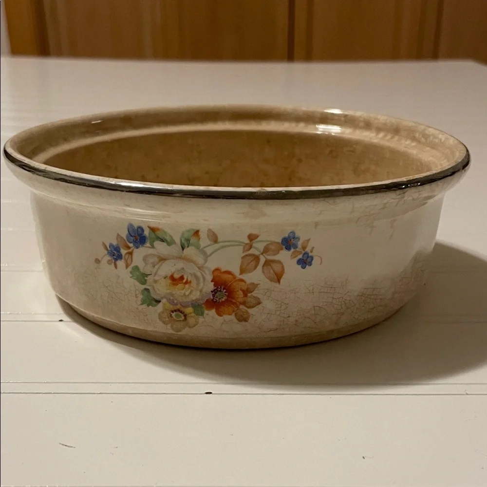 Vintage Floral Ceramic Baking Dish